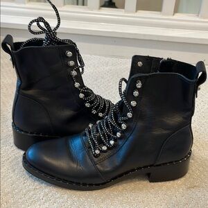 Zara Black Combat Boots with Classic Design